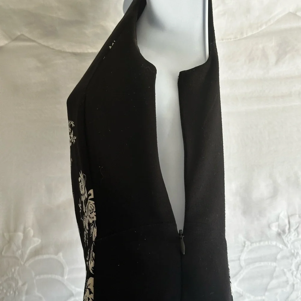 Eric + lani Black & White Floral Dress, Gothic Style,Whimsical Design,Romantic - Picture 12 of 16